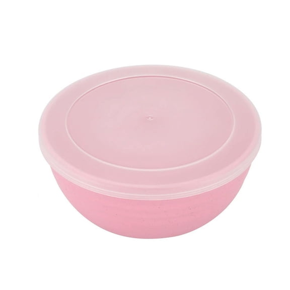 Firefly Hope 2pcs Wheat Straw Fiber Cereal Bowls with Lids, Unbreakable Reusable Bowls for Cereal, Salad & Daily Meal Prep, Durable Lightweight Dining Bowls with Secure Lids-6.1*6.1*3.14inch,Pink