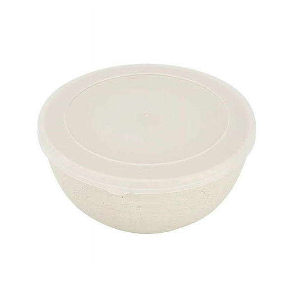 Firefly Hope 2pcs Wheat Straw Fiber Cereal Bowls with Lids, Unbreakable Reusable Bowls for Cereal, Salad & Daily Meal Prep, Durable Lightweight Dining Bowls with Secure Lids-4.72*4.72*2.36inch,Beige