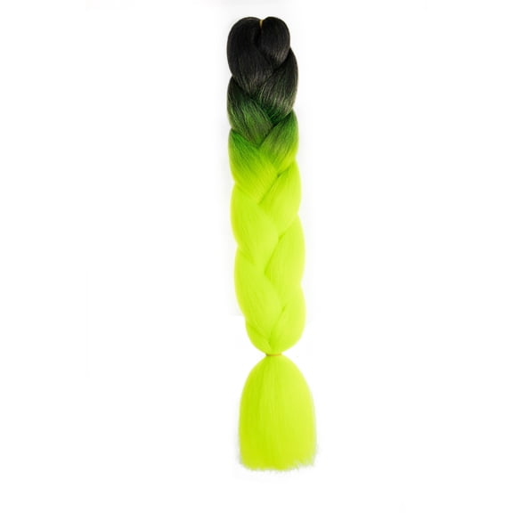 Firefly Hope 3 Bundles 24" Ombre Jumbo Braiding Hair, High Temperature Heat Resistant Synthetic Weave Extensions, Premium Fiber for Twist & Crochet Braids, Black to Fluorescent yellow