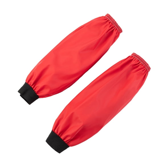 Firefly Hope 3-Pair Set Waterproof Oilproof PVC Arm Sleeve Protectors, Reusable Forearm Oversleeves for Cleaning Fish & Kitchen Cooking, Red