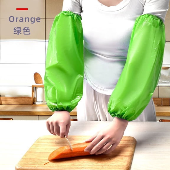 Firefly Hope 3-Pair Waterproof Oilproof PVC Arm Sleeve Protectors, Forearm Oversleeves for Cleaning Fish, Cooking, Car Washing, Painting, Butcher Work & Dog Grooming, Green