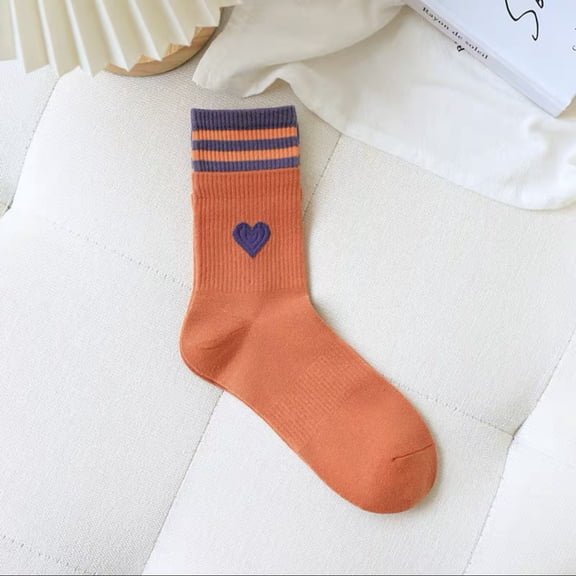 Firefly Hope 3 Pairs Soft Thin Cotton Socks with Small Heart Patterns for Women, Above Ankle Bootie & Crew Socks,Red