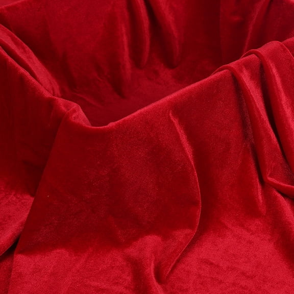 Firefly Hope 3 Yard 63 in Wide Red High-Grade Stretch Velvet Fabric, Wrinkle-Free Polyester-Spandex Blend Upholstery Fabric for Clothing & Craft Making