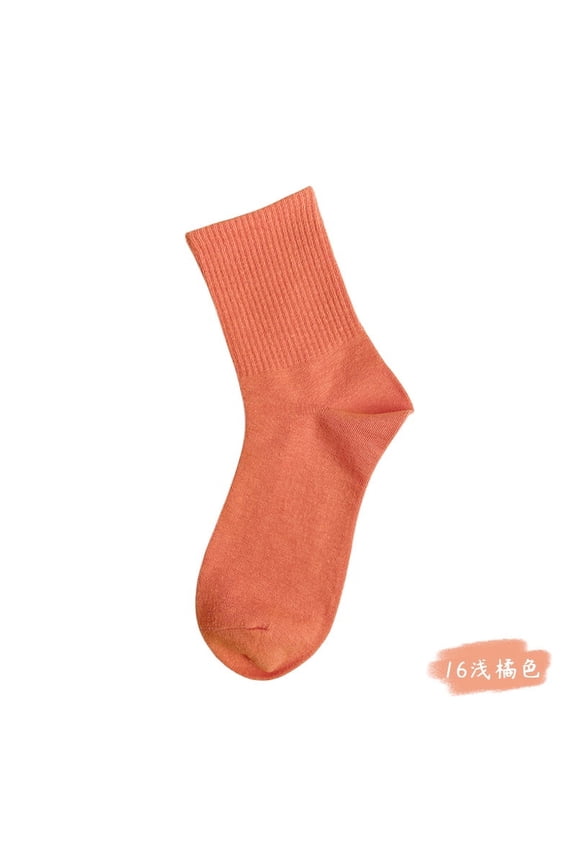 3 pairs of Women's Thin Cotton Crew Socks, Soft Breathable Above-Ankle Dress Socks, Ideal for Business & Casual Wear,Light Orange