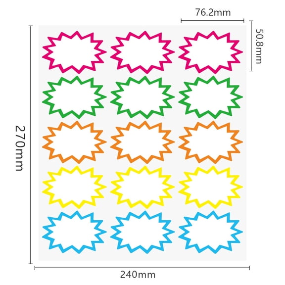 Firefly Hope 300 Pcs 2"x3" Removable Garage Sale Stickers, Yard Sale Price Tags with Writeable Pricing Space for Retail, Flea Market & Annual Community Sales, Colorful B