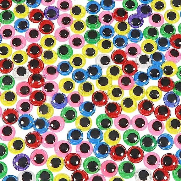 Firefly Hope 300 Pieces 8mm Self Adhesive Wiggle Googly Eyes, Black Round Sticker Eyes for DIY Arts Crafts, Scrapbooking & Handmade Project Accessories, Multiple colors