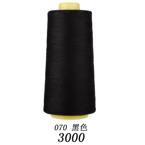 Firefly Hope 3000 Yards Black Polyester Sewing Thread, Smooth Durable All-Purpose Thread for Hand & Machine Sewing, Daily Household Sewing Supplies