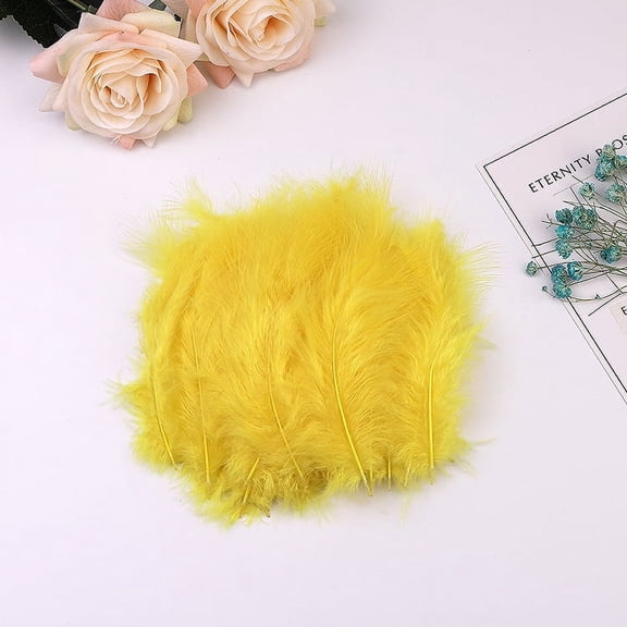 Firefly Hope 300Pcs 5-6 Inch Bulk Craft Rooster Feathers, Natural Feathers for Kindergarten DIY Crafts, Wedding Decor, Family Party & Dream Catcher Supplies, Yellow