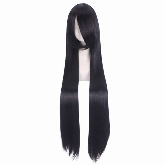 Firefly Hope 39.4" Long Straight Synthetic Wig with Bangs, Heat-Resistant Colorful Style For Daily & Party Use,Black
