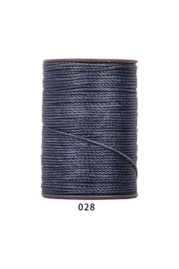 394 Ft 0.55mm Polyester Waxed Thread, Durable Stitching Thread for Leather Sewing, Bookbinding & Multi-Purpose DIY Craft Projects, Black Blue