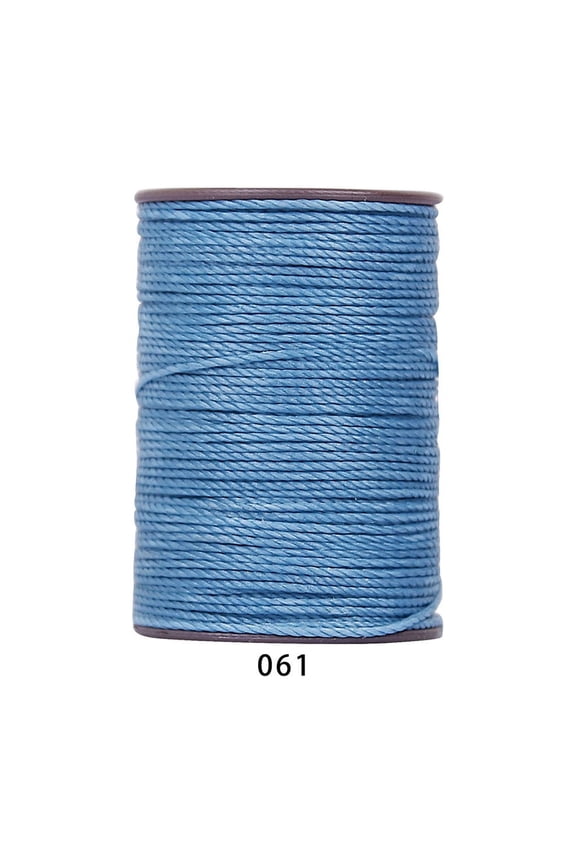 394 Ft 0.55mm Polyester Waxed Thread, Durable Stitching Thread for Leather Sewing, Bookbinding & Multi-Purpose DIY Craft Projects, Blue F