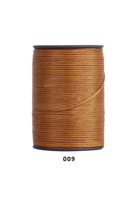 394 Ft 0.55mm Polyester Waxed Thread, Durable Stitching Thread for Leather Sewing, Bookbinding & Multi-Purpose DIY Craft Projects, Golden