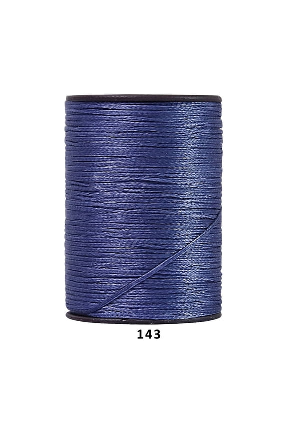394 Ft 0.55mm Polyester Waxed Thread, Durable Stitching Thread for Leather Sewing, Bookbinding & Multi-Purpose DIY Craft Projects, Grey-Blue