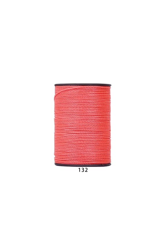 394 Ft 0.55mm Polyester Waxed Thread, Durable Stitching Thread for Leather Sewing, Bookbinding & Multi-Purpose DIY Craft Projects, Light Orange Red