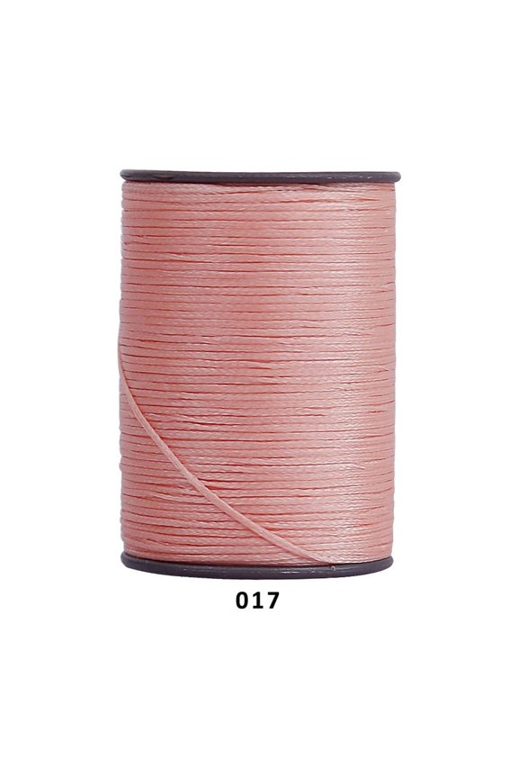 394 Ft 0.55mm Polyester Waxed Thread, Durable Stitching Thread for Leather Sewing, Bookbinding & Multi-Purpose DIY Craft Projects, Light Pink B