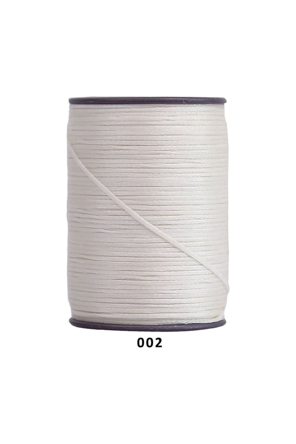 394 Ft 0.55mm Polyester Waxed Thread, Durable Stitching Thread for Leather Sewing, Bookbinding & Multi-Purpose DIY Craft Projects, Milk White