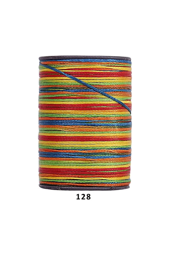 394 Ft 0.55mm Polyester Waxed Thread, Durable Stitching Thread for Leather Sewing, Bookbinding & Multi-Purpose DIY Craft Projects, Multicolored