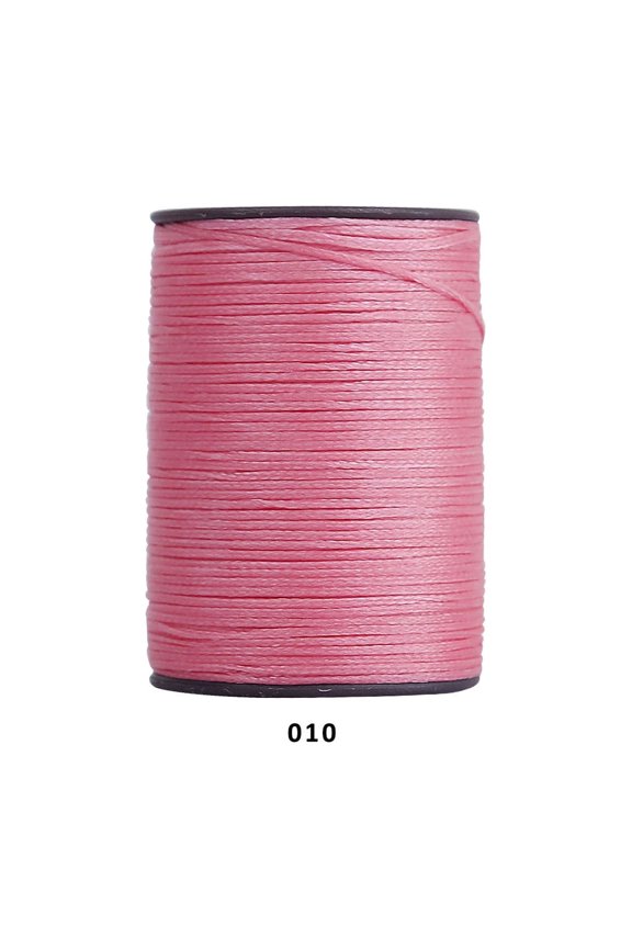 394 Ft 0.55mm Polyester Waxed Thread, Durable Stitching Thread for Leather Sewing, Bookbinding & Multi-Purpose DIY Craft Projects, Pink B