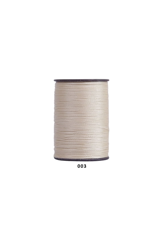 394 Ft 0.55mm Polyester Waxed Thread, Durable Stitching Thread for Leather Sewing, Bookbinding & Multi-Purpose DIY Craft Projects, Beige