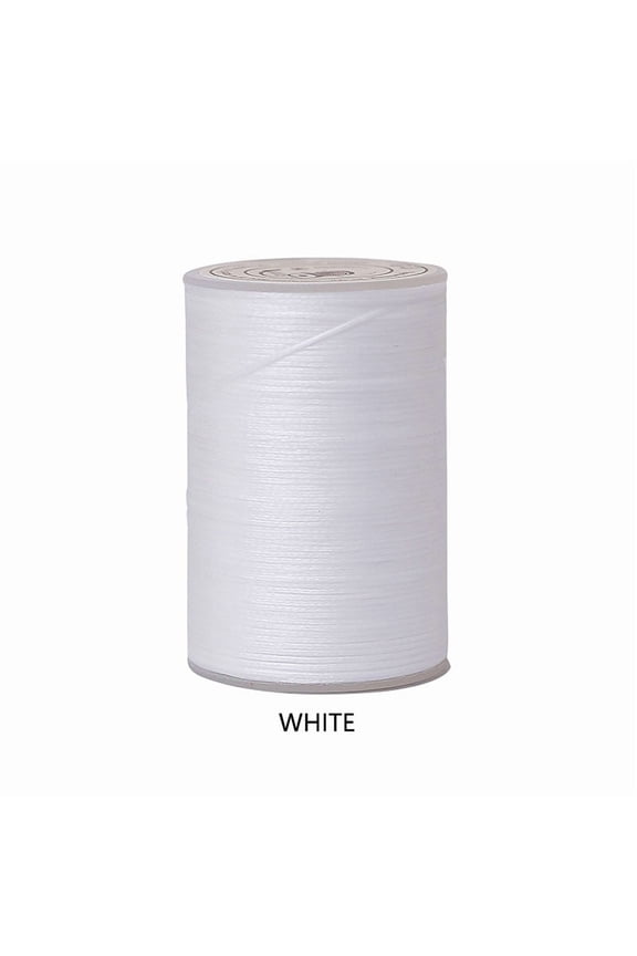 394 Ft 0.55mm Polyester Waxed Thread, Durable Stitching Thread for Leather Sewing, Bookbinding & Multi-Purpose DIY Craft Projects, White