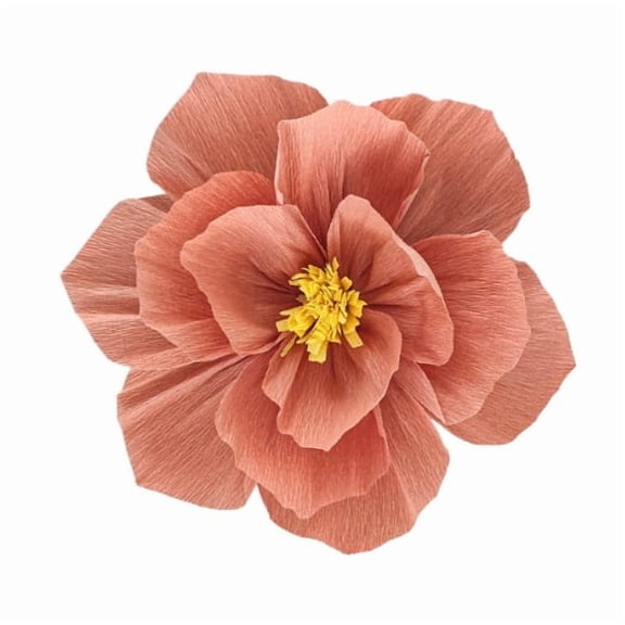 Firefly Hope 3Pcs 8in Crepe Paper Flower Decorations, Versatile Wall Flowers for Weddings, Baby Showers & Birthdays, Ideal for Photo Backdrops, Archways & Nursery WallsLotus Pink