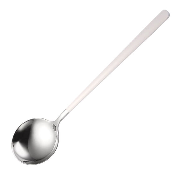 Firefly Hope 4-Piece Stainless Steel Round Soup Spoons, Durable Bouillon Spoons for Soup, Broth & Daily Dining,White Silver