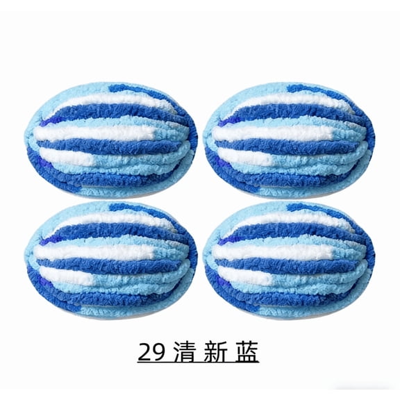 Firefly Hope 4 Rolls Blue,Dark Blue & White Ultra-Thick Polyester Yarn, 250g/Roll 29.5Yard Jumbo Bulky Yarn - Heavy-Duty Crochet & Knitting Yarn for Scarves/Blankets/Hats/Cozy Crafts