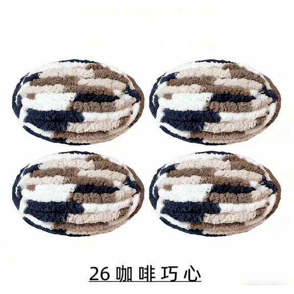 Firefly Hope 4 Rolls Brown,White & Dark Blue Ultra-Thick Polyester Yarn, 250g/Roll 29.5Yard Jumbo Bulky Yarn - Heavy-Duty Crochet & Knitting Yarn for Scarves/Blankets/Hats/Cozy Crafts