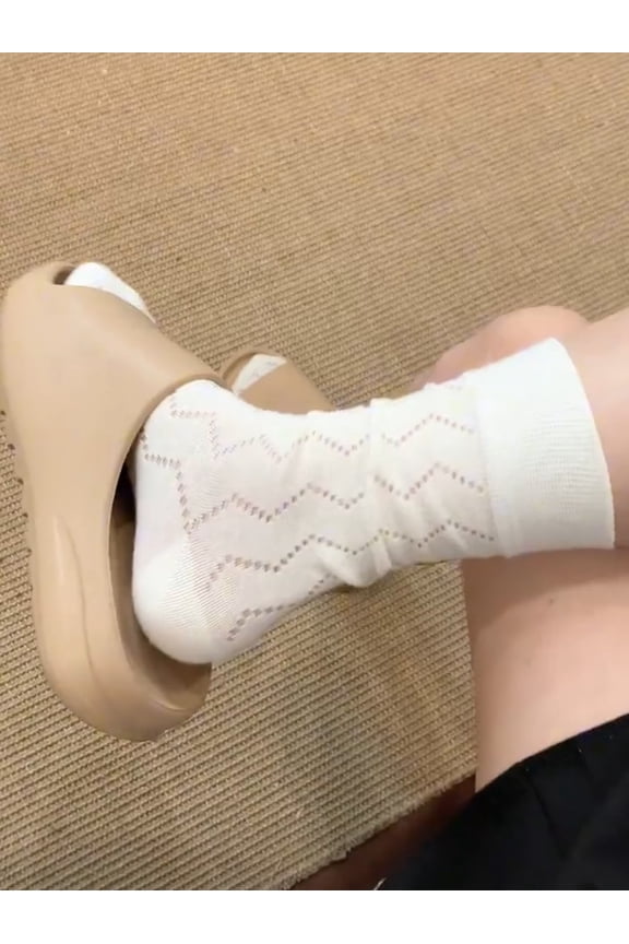 4 pairs of Women's Thin Cotton Crew Socks, Soft Breathable Comfort Above Ankle Socks, Versatile for Business, Casual & Athletic Wear ,A15