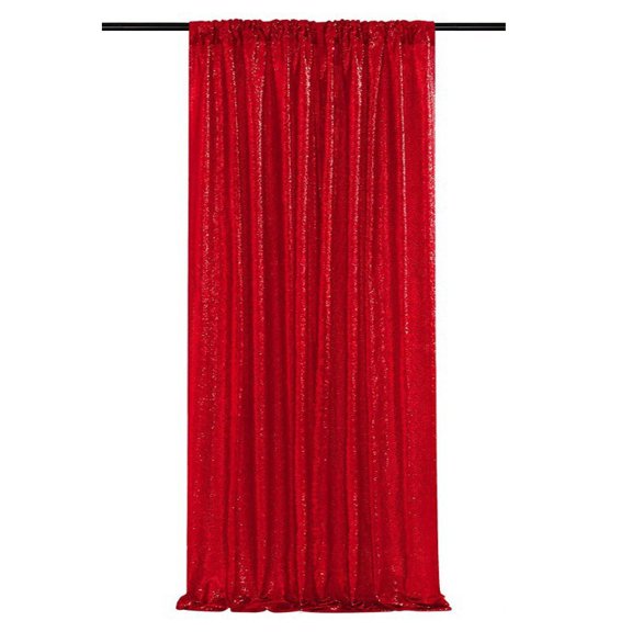 Firefly Hope 47.2"W x 94.5"H Shimmering Red Sequin Backdrop 1 Pack, Sparkling Photo Background Drapes Ideal for Christmas Party, Wedding, Baby Shower & Event Stage Decoration