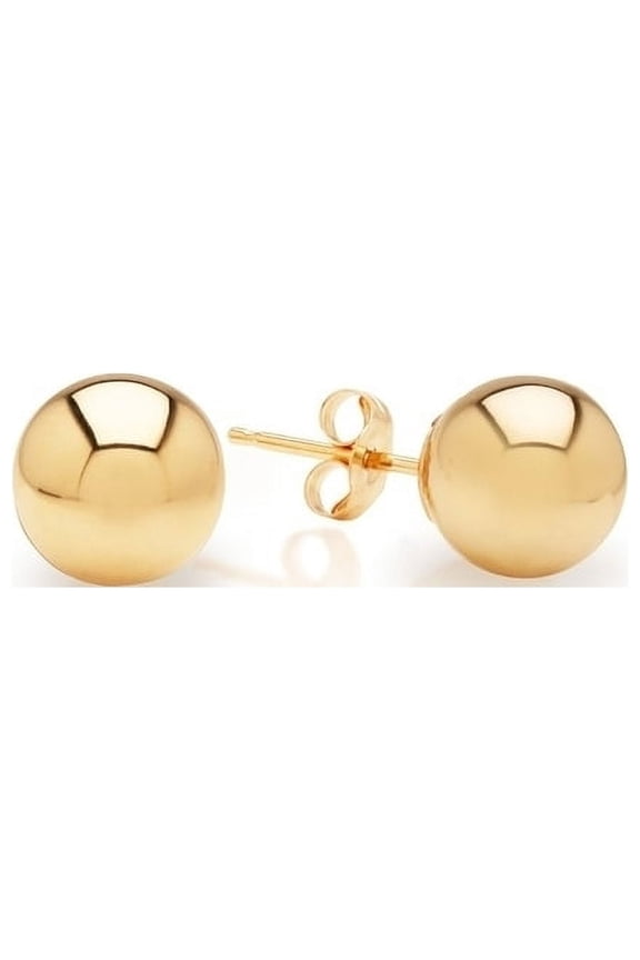 4MM Ball Stud Earrings Solid Gold Butterfly Post Available 4mm,Golden
