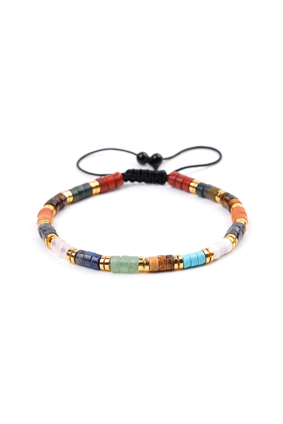 4mm Healing Crystal Beaded Bracelet for Women & Men, Adjustable Elastic Bead Jewelry for Daily Wear & Spiritual Balance, A