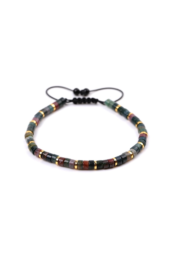 4mm Healing Crystal Beaded Bracelet for Women & Men, Adjustable Elastic Bead Jewelry for Daily Wear & Spiritual Balance, C