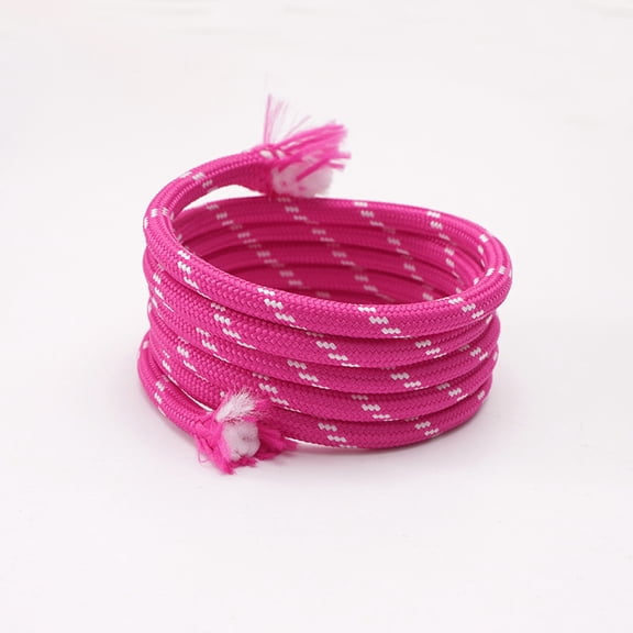 Firefly Hope 5 Packs Colored Polyester Rope, 5.47yd x 0.19in Braided Dacron Rope, Durable Fray-Resistant DIY Weaving Supplies for Pendants, Handmade Hanging Crafts, Dark Pink+White