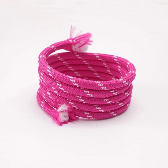 Firefly Hope 5 Packs Colored Polyester Rope, 5.47yd x 0.19in Braided Dacron Rope, Durable Fray-Resistant DIY Weaving Supplies for Pendants, Handmade Hanging Crafts, Dark Pink+White