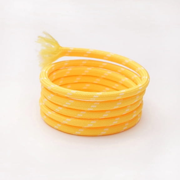 Firefly Hope 5 Packs Colored Polyester Rope, 5.47yd x 0.19in Braided Dacron Rope, Durable Fray-Resistant DIY Weaving Supplies for Pendants, Handmade Hanging Crafts, Yellow+White