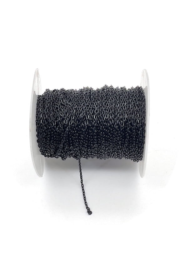 5 Yards Bulk Cable Chain Link, Metal Necklace Chain for Jewelry DIY Making & Craft Accessories Supplies, Black