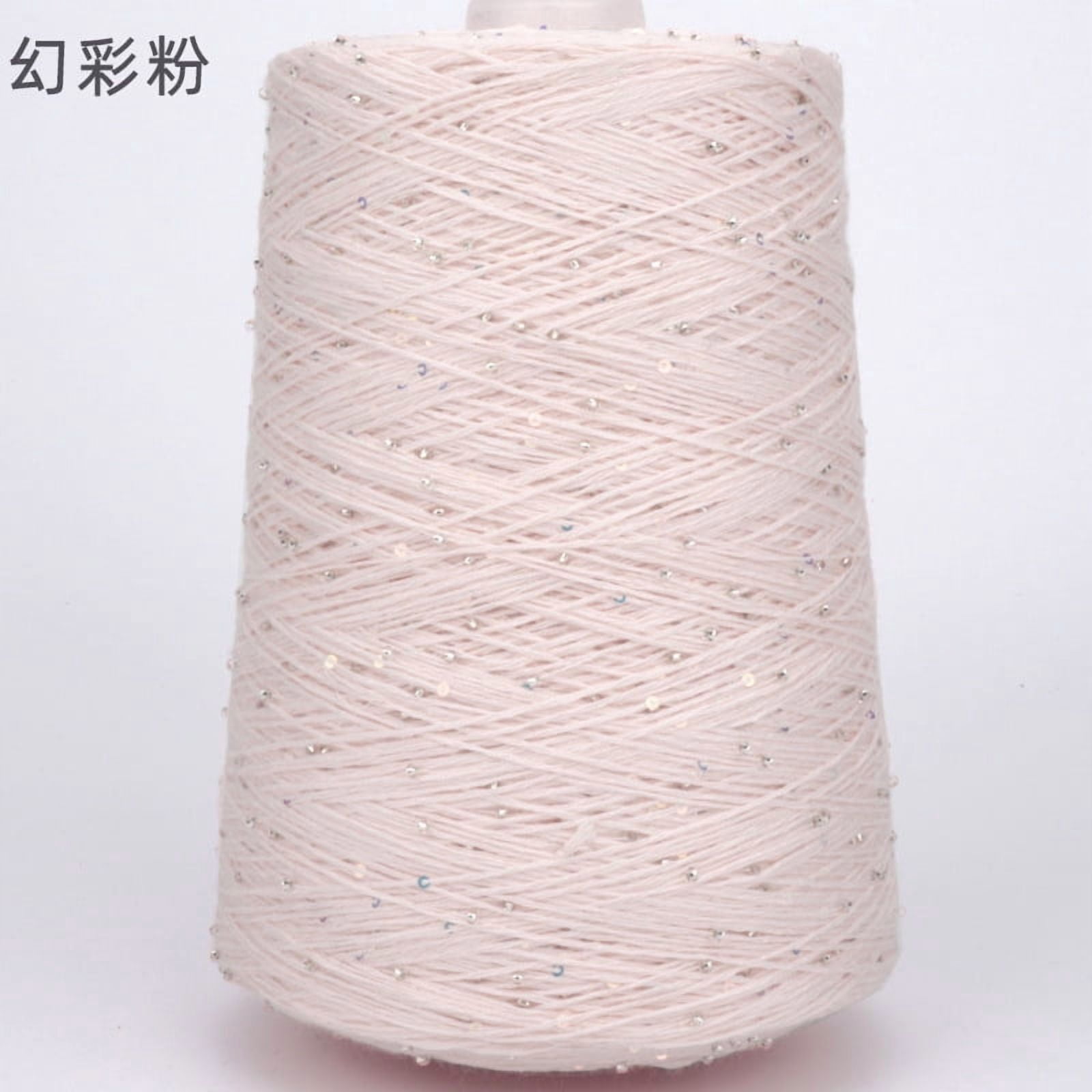Firefly Hope 500g Glitter Sequined Cotton Yarn, Shiny Sparkle Sequin Thread for Hand Knitting & Crochet Projects, DIY Craft Supplies for Garments & Home Decor, C14