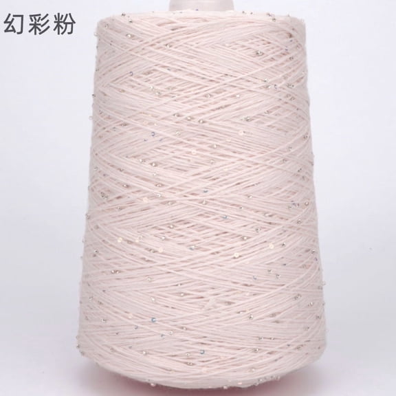 Firefly Hope 500g Glitter Sequined Cotton Yarn, Shiny Sparkle Sequin Thread for Hand Knitting & Crochet Projects, DIY Craft Supplies for Garments & Home Decor, C14