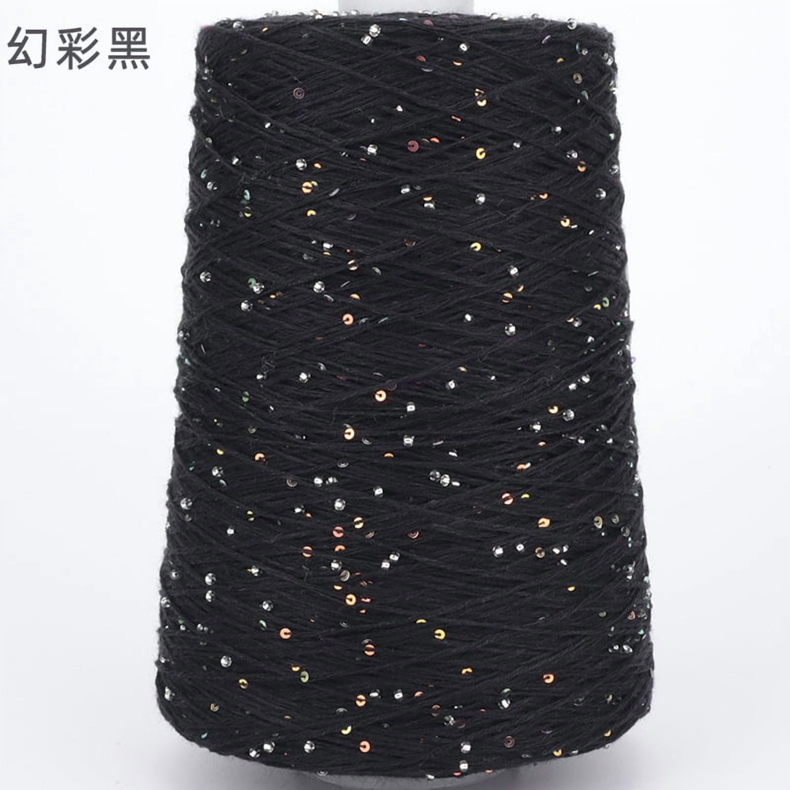 Firefly Hope 500g Glitter Sequined Cotton Yarn, Shiny Sparkle Sequin Thread for Hand Knitting & Crochet Projects, DIY Craft Supplies for Garments & Home Decor, C15