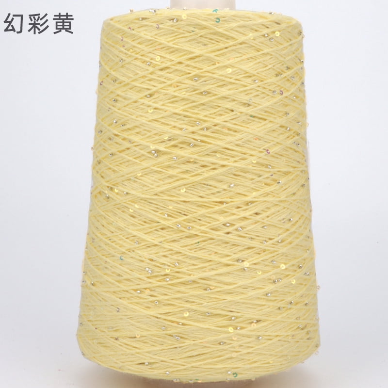 Firefly Hope 500g Glitter Sequined Cotton Yarn, Shiny Sparkle Sequin Thread for Hand Knitting & Crochet Projects, DIY Craft Supplies for Garments & Home Decor, C16