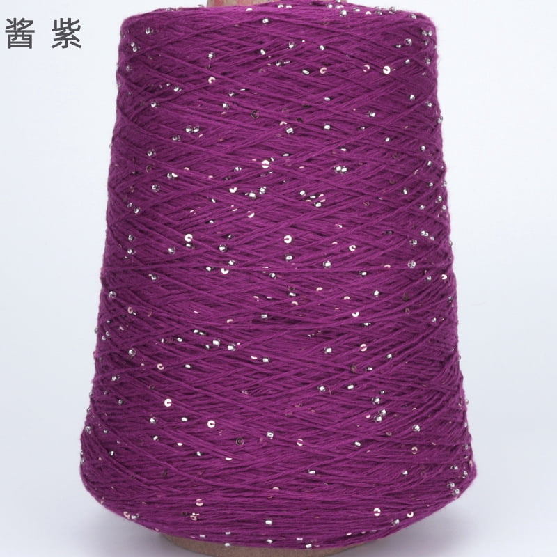 Firefly Hope 500g Glitter Sequined Cotton Yarn, Shiny Sparkle Sequin Thread for Hand Knitting & Crochet Projects, DIY Craft Supplies for Garments & Home Decor, C21