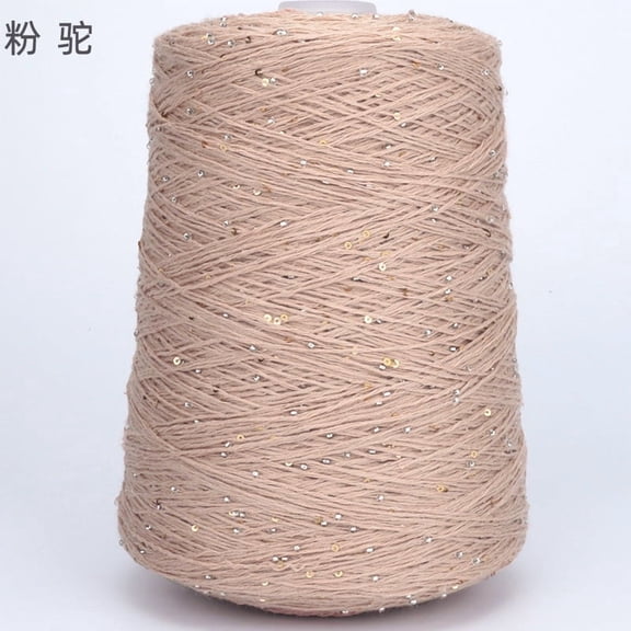 Firefly Hope 500g Glitter Sequined Cotton Yarn, Shiny Sparkle Sequin Thread for Hand Knitting & Crochet Projects, DIY Craft Supplies for Garments & Home Decor, C25