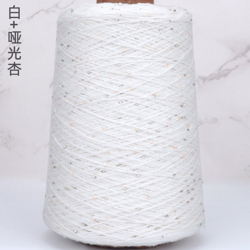 Firefly Hope 500g Glitter Sequined Cotton Yarn, Shiny Sparkle Sequin Thread for Hand Knitting & Crochet Projects, DIY Craft Supplies for Garments & Home Decor, C26