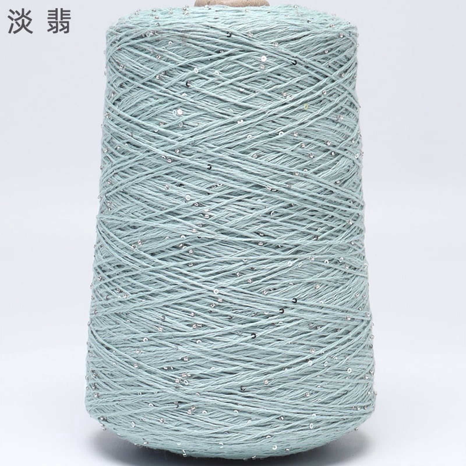 Firefly Hope 500g Glitter Sequined Cotton Yarn, Shiny Sparkle Sequin Thread for Hand Knitting & Crochet Projects, DIY Craft Supplies for Garments & Home Decor, C31