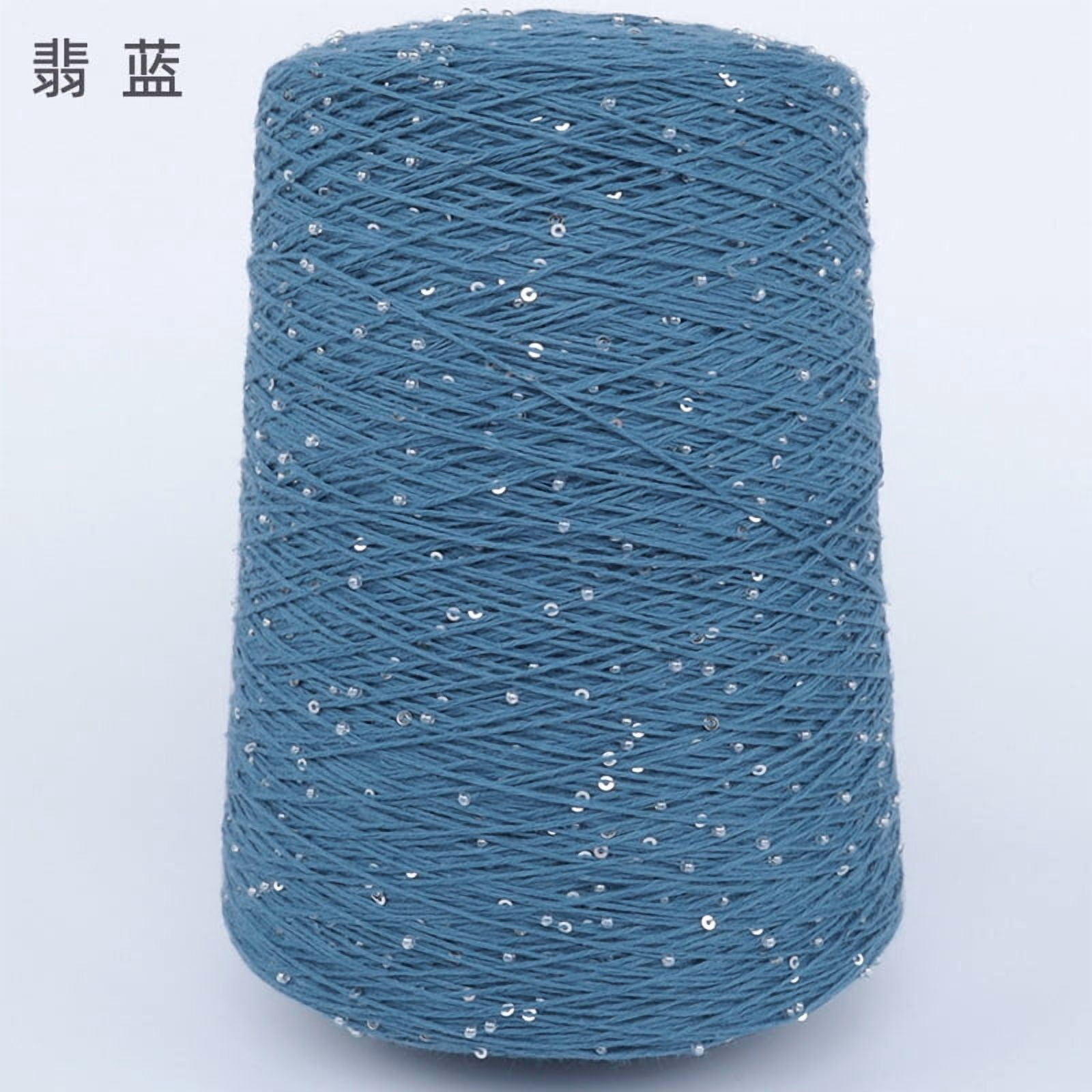 Firefly Hope 500g Glitter Sequined Cotton Yarn, Shiny Sparkle Sequin Thread for Hand Knitting & Crochet Projects, DIY Craft Supplies for Garments & Home Decor, C4