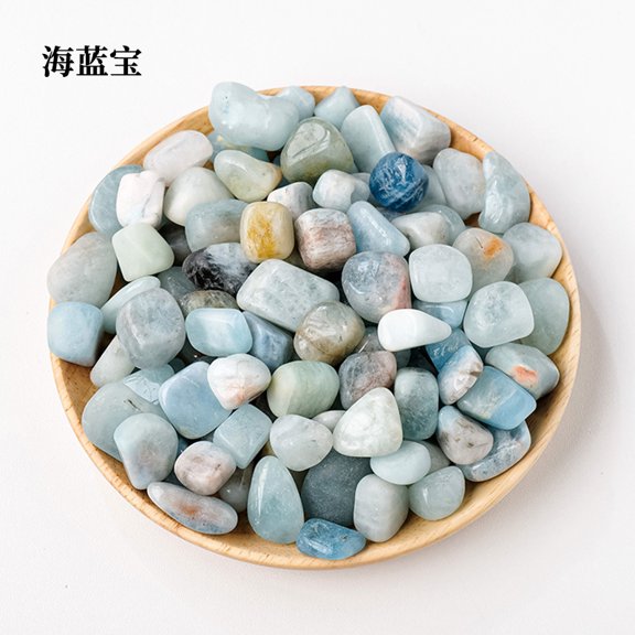 Firefly Hope 500g Transparent Natural Tumbled Stones, Polished Rolling Stones & Aromatherapy Diffuser Rocks, 1.5-2mm Bulk Raw Crystals for Fish Tank & Home Decor, Aquamarine
