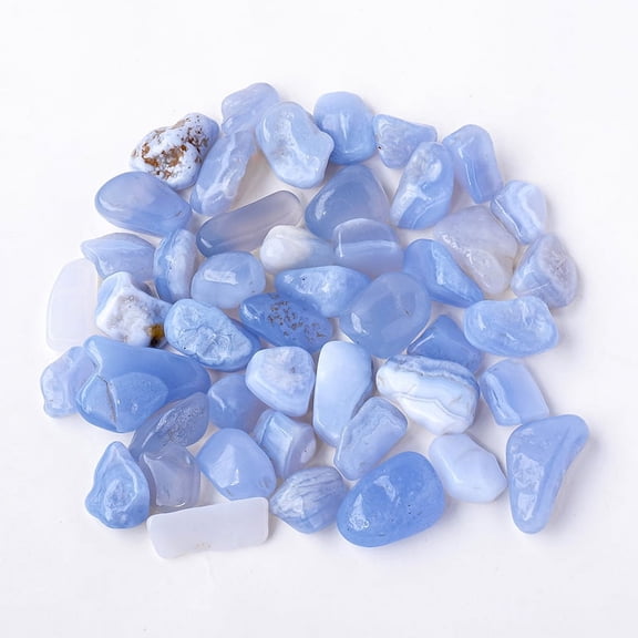 Firefly Hope 500g Transparent Natural Tumbled Stones, Polished Rolling Stones & Aromatherapy Diffuser Rocks, 1.5-2mm Bulk Raw Crystals for Fish Tank & Home Decor, Blue agate