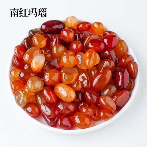 Firefly Hope 500g Transparent Natural Tumbled Stones, Polished Rolling Stones & Aromatherapy Diffuser Rocks, 1.5-2mm Bulk Raw Crystals for Fish Tank & Home Decor, Red