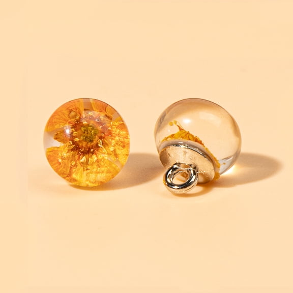 Firefly Hope 50Pcs 10mm Vintage Sequin Transparent Resin Jade Bead Decorative Buttons for Tang Suit & Hanfu, S13